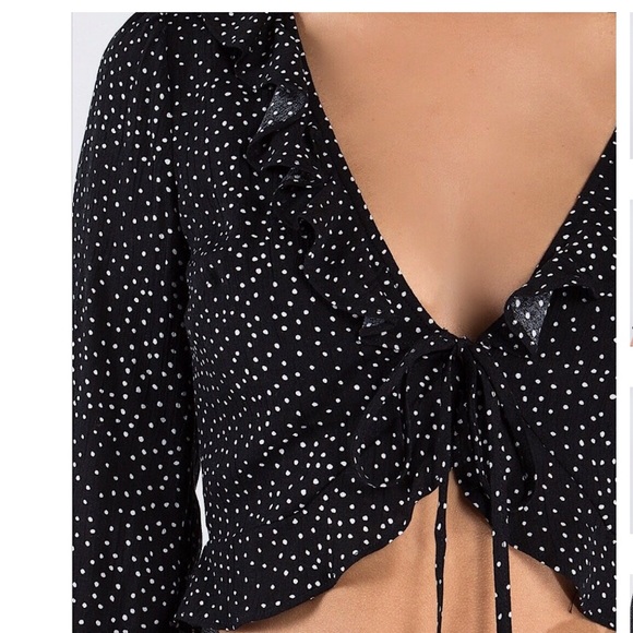 LAST 1️⃣ Polka Dot Tie Front Top - Picture 3 of 4